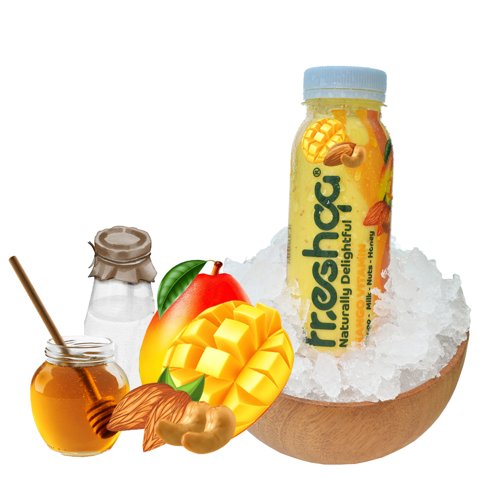 Fresh Mango Vitamin Smoothie (Mango,Milk,Nuts, Honey)