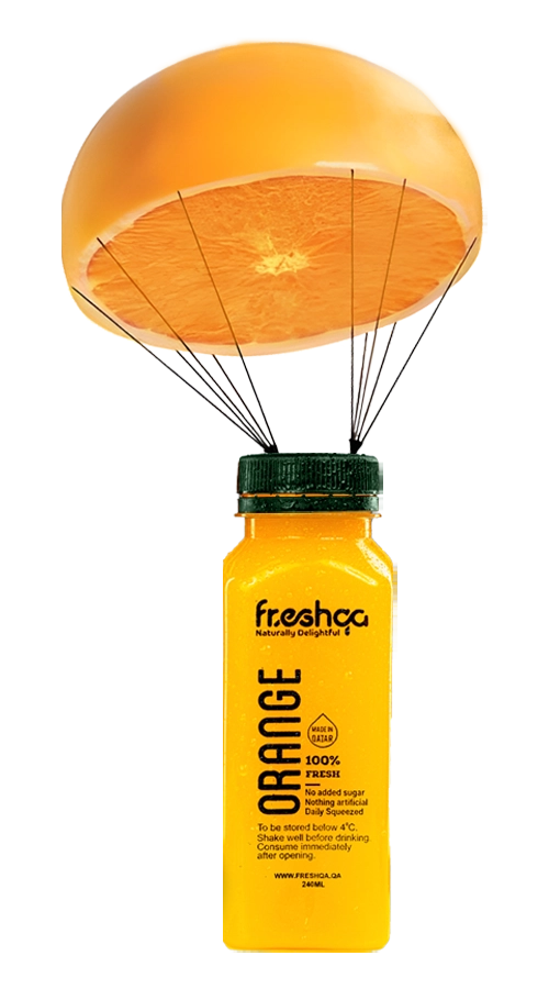 Orange juice in parachute