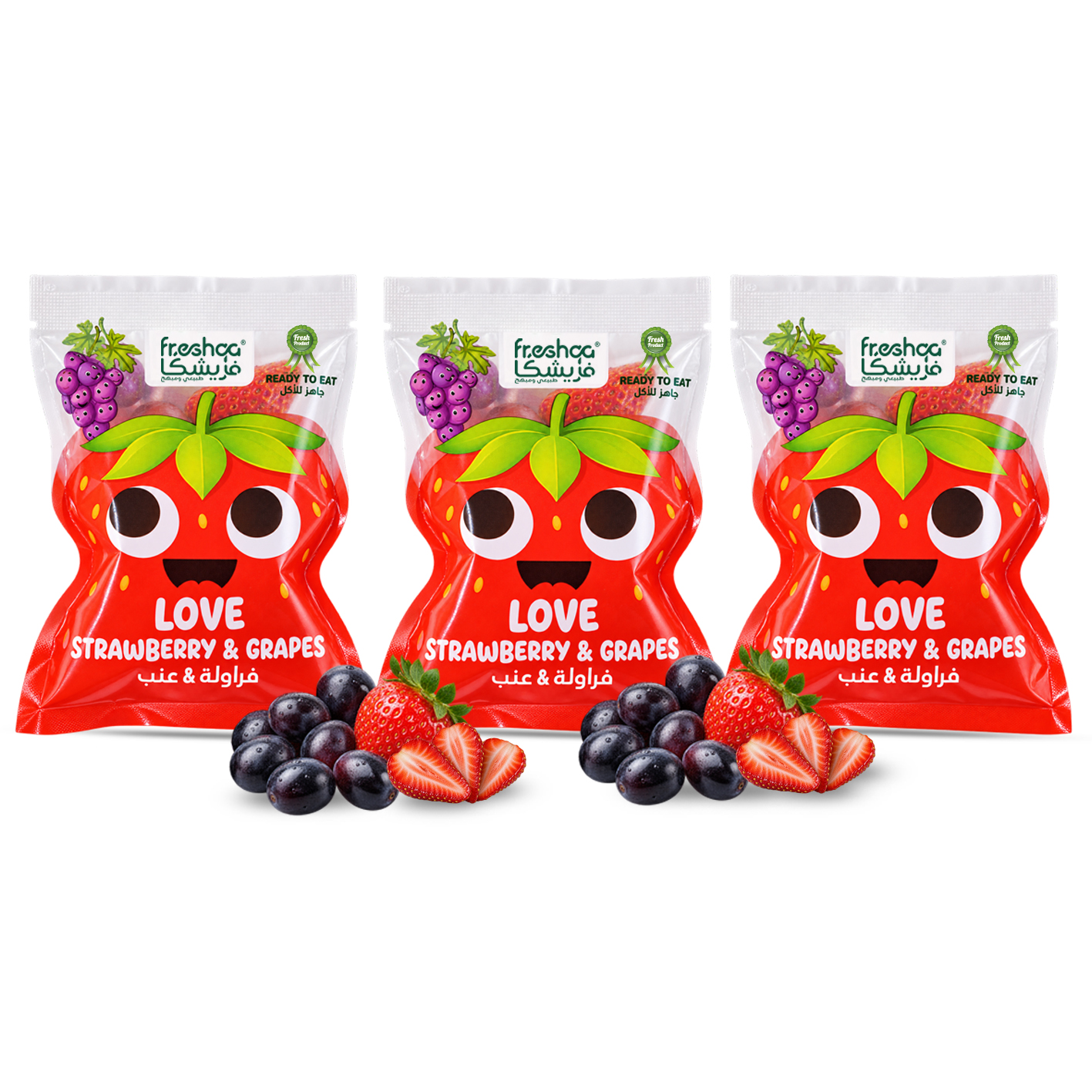 Freshqa Premium Strawberry Slice & Grapes Natural Snack Ready To Eat 1 Freshqa Premium Strawberry Slice & Grapes Natural Snack Ready To Eat